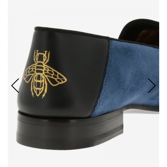 Gucci Blue Velvet New York Yankees Loafers Shoes - Picture 6 of 15